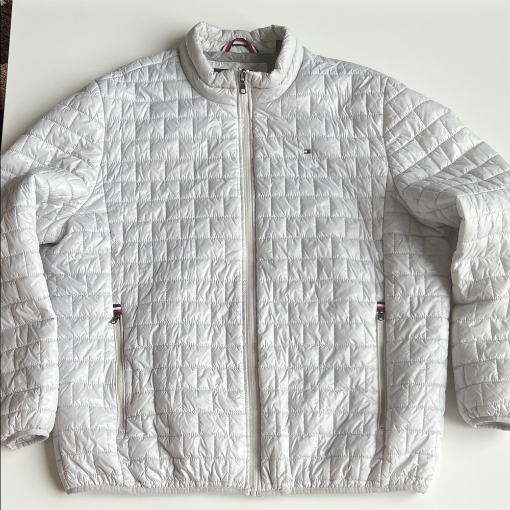 Gray Tommy Hilfiger Classic Quilted Jacket lightweight Packable Puffer Jacket